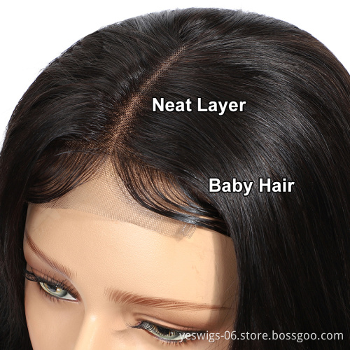 Factory Wholesale  Brazilian  Human Hair Lace Front Wig Body Wave 4*4 Lace Front Wig